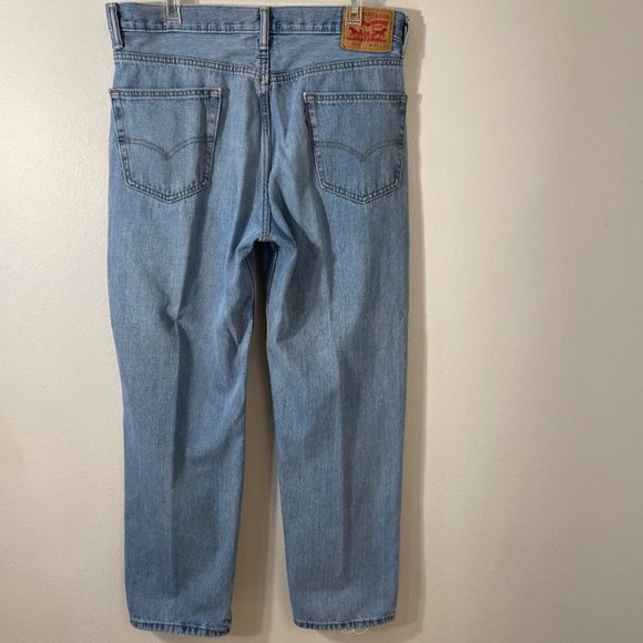 Levis Jeans Mens 36x30 Blue 550 Relaxed Fit Baggy Tapered Light Wash Denim - Picture 6 of 14